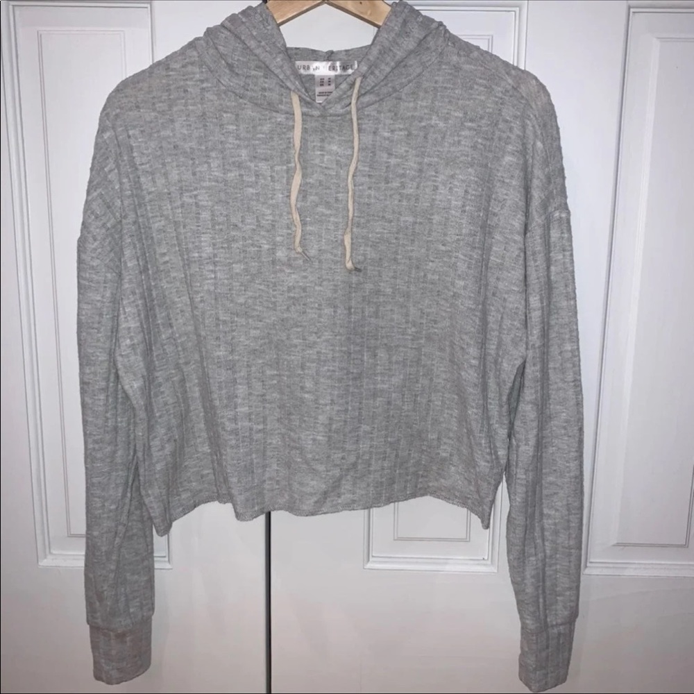 Urban Heritage Grey Cropped Hoodie